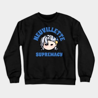 Neuvillette supremacy genshin impact chibi typography text | Morcaworks Crewneck Sweatshirt